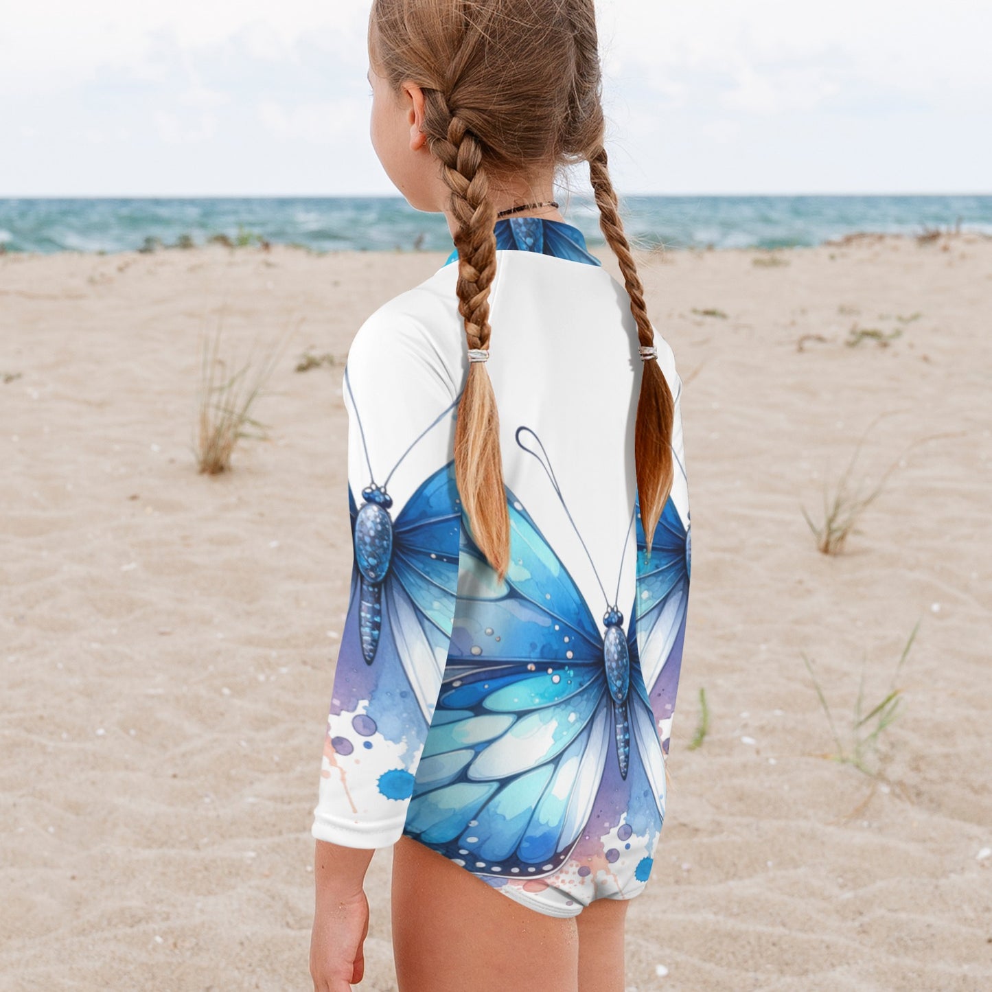 Little Girls' Long Sleeve One-Piece Swimsuit