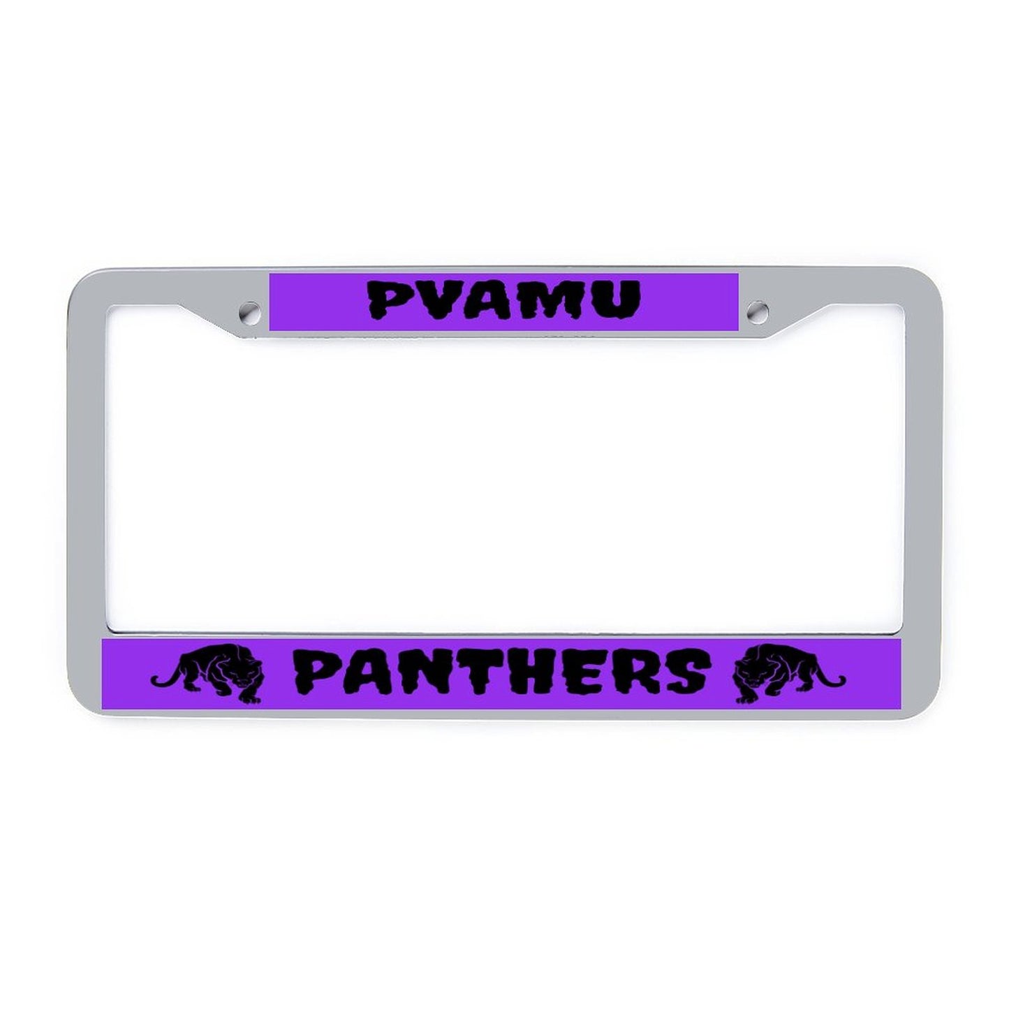 License Plate Frame Silver/Black/Custom