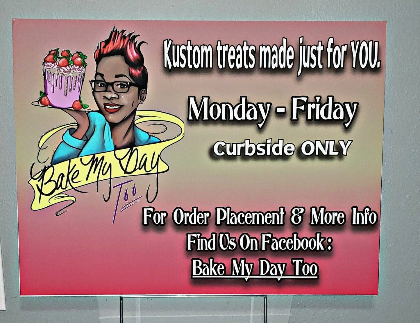 Custom Yard signs 18x24 w/metal stake